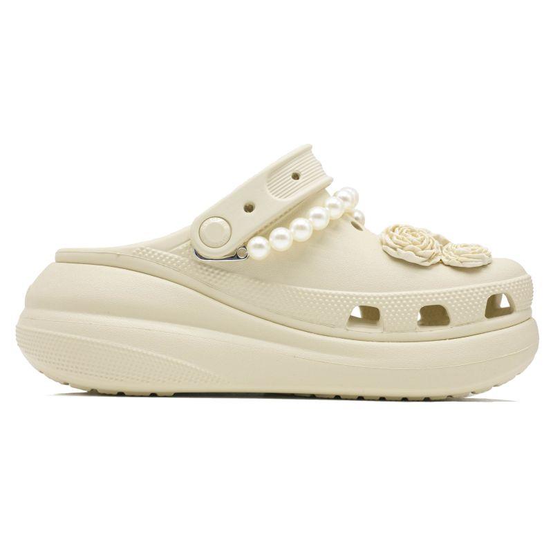 Crocs Crush Clog EVA youthful versatile puff hole shoes women's bone white