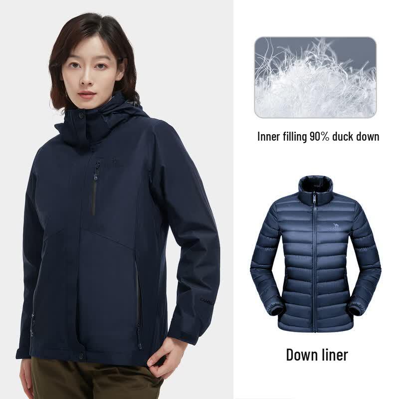 CAMEL Men s 3-in-1 Waterproof Down Jacket XXXL