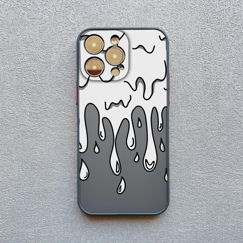 Funny Melted Ice Cream Pattern Phone Case for IPhone 16 15 Plus Pro Max 11 12 14 13 Pro Max Mini XR XS X SE2 Cute Cartoon Covers