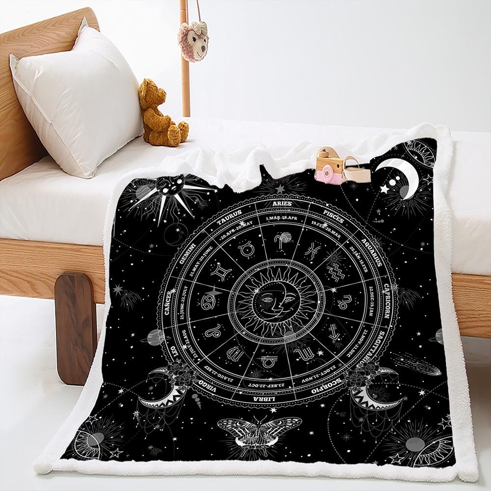 Blanket 2D Digital Printed Lamb Fleece Crystal Fleece Planet Astrolabe Blanket Blanket