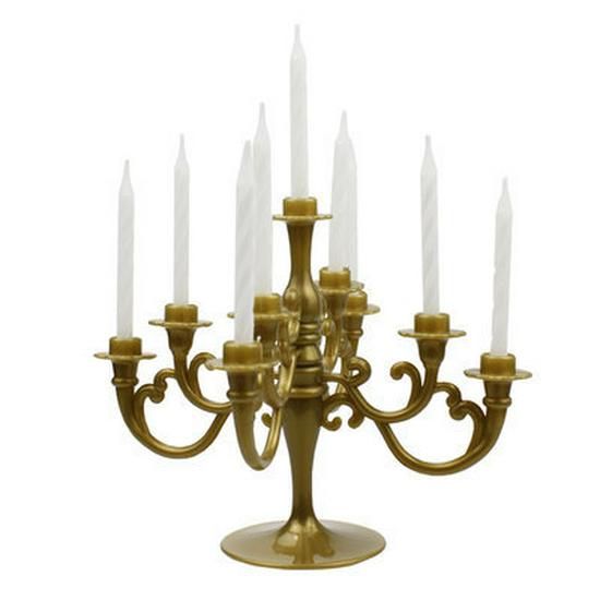 

Vintage Gold & Silver Candlestick Cake Toppers - European Style Birthday Candle Ornaments