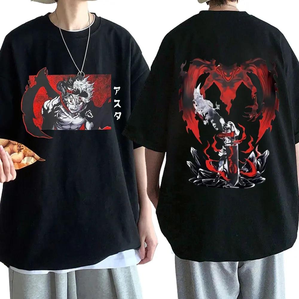 High Street Top Japanese Anime with European and American Style Black White Tees Character Print with Brand Unisex Cotton Casual