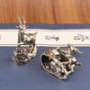 1PC Solid Brass Body Brass Animal Craft Flat Base Frame Feng Shui Decor  Study Table Decor