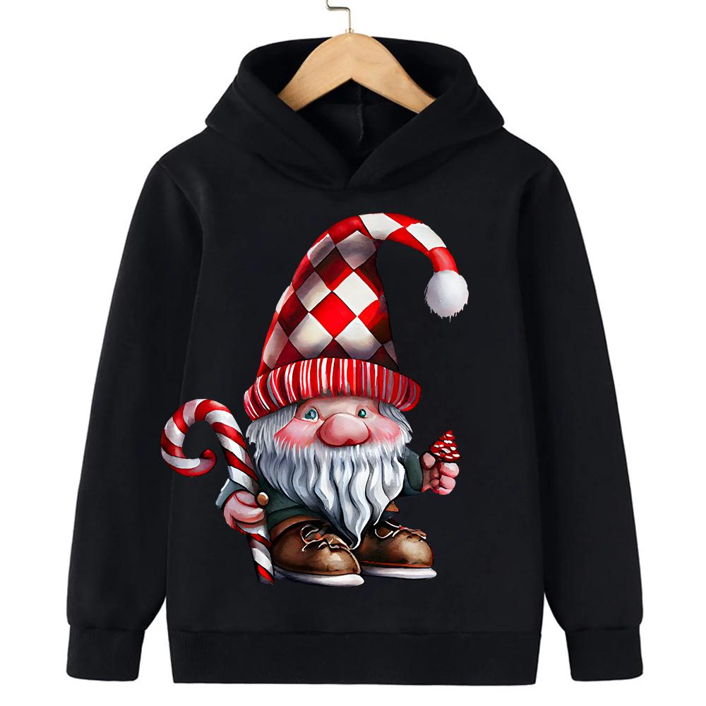 Comfortable Autumn Winter Sweatshirts Christmas Cartoon Fashion Santa Claus Printed Clothes Children's Clothing Boys Girls Hoodies