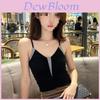 Black Spaghetti Strap Tank Top With Ruffled Design For Elegant Women