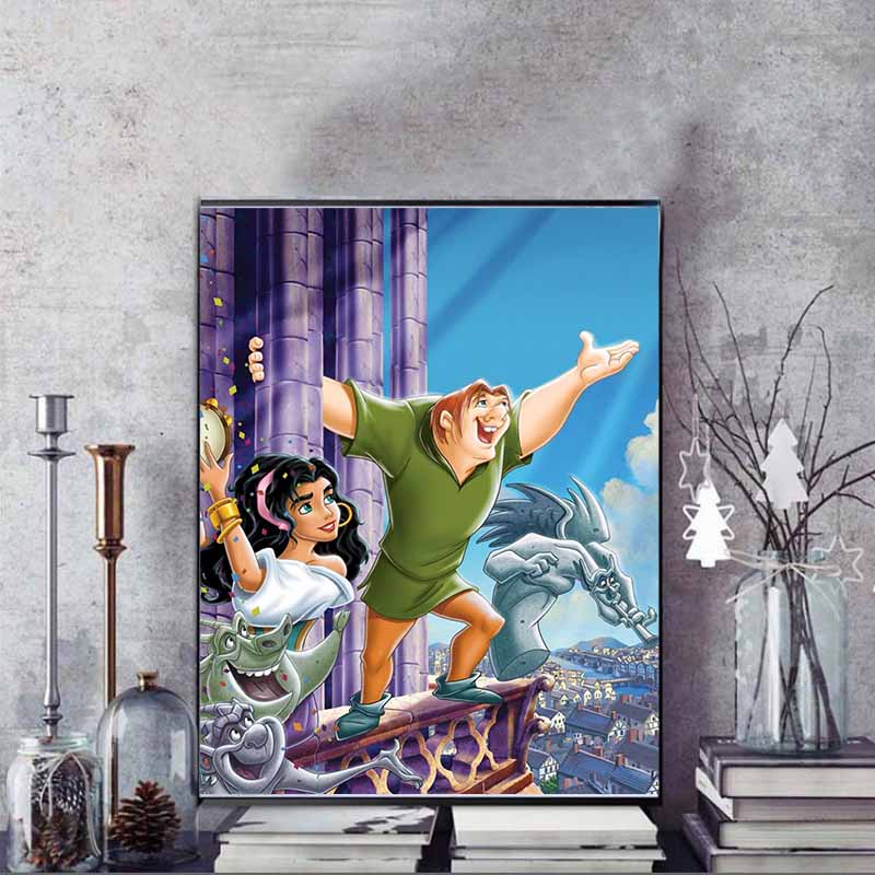 Disney Diamond Painting Complete Set Classic Scene Illustrations of The Hunchback of Notre Dame 5D Diamond Painting Cross Stitch Mosaic Home Decor