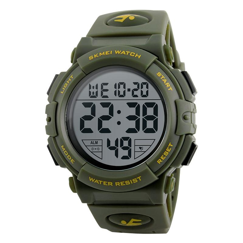 Jyullieoseu Skmei Große Zahlen Runde Urethan Sport Digitale Uhr 1258