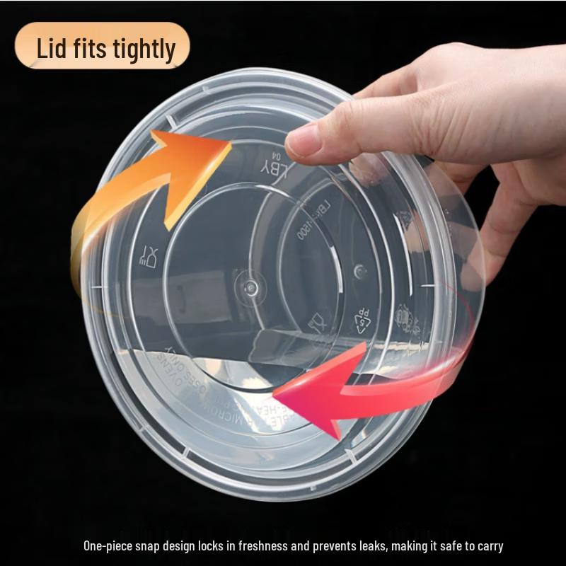 Zebian Round Disposable Food Containers with Lids