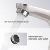 Wash basin sink 304 stainless steel hot and cold faucet brushed single handle single hole bathroom basin faucet
