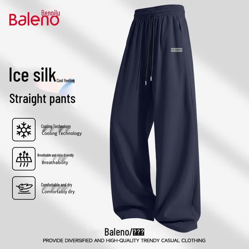 Baleno Men's Ice Silk Straight-Leg Casual Pants