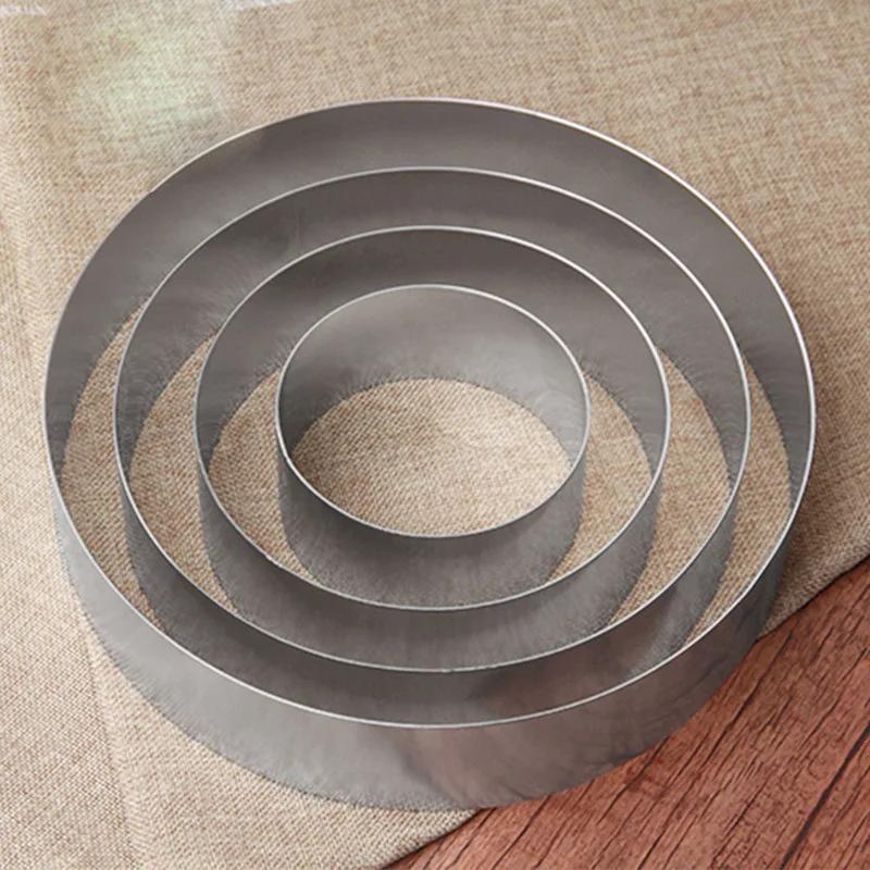4/6/8 Inch Round Stainless Steel Cake Ring Baking Mold Biscuit Cutter English Muffin Ring DIY Tart Making Kitchen Basic Bakeware