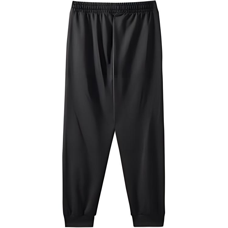 Skechers Colorful Casual Series Solid Logo Elastic Waistband Tapered Knit Sports Pants Men Pants Carbon-Black L322M090-0018