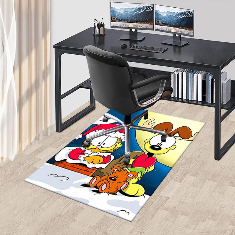 

1pc Garfield & Odie Christmas Edition Chair Mat - Anime Cartoon Design, Non-Slip Rug for Office, Home Decor, Living Room, Bedroom, Dormitory Carpet, F 60cm by 90cm