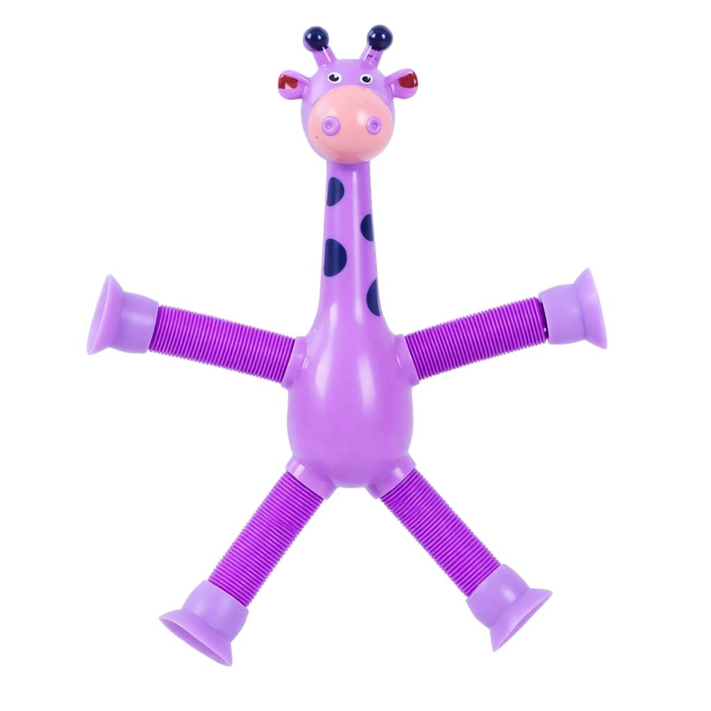 Suction Cup Giraffe Robot Stretch Toy - Morphing Educational Extendable Tube Toy for Kids (No Lights)