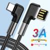 New Cross-Border Bend USB Charging Cable, Double-Sided USB Plug, Compatible with Huawei & Samsung Fast Charging Type-C