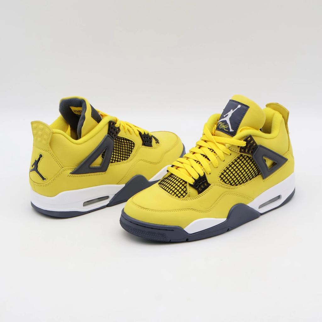 CT8527-700 Nike Air Jordan 4 Retro Lightning Thunder Tour Yellow Grey (Men's)