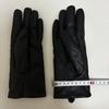 Used Women's Faux Leather Black Gloves with Zigzag Stitching