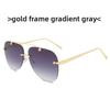 Fashion Metal Frameless Frog Eyes With Gradient Sunglasses For Outdoor Sun Protection And Driving