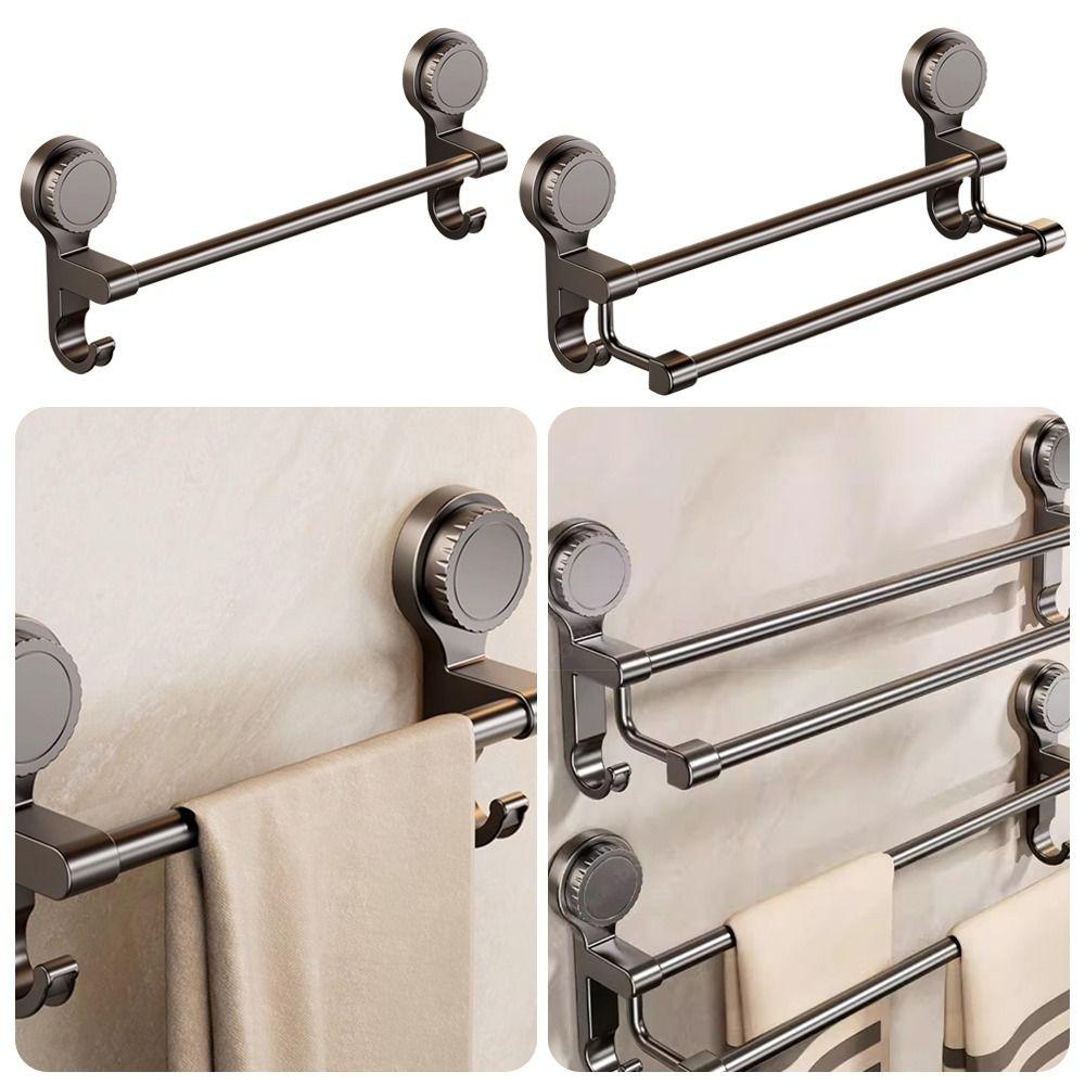 Strong Load Capacity Towel Rack Strong Suction Cups Suction Cup Towel Rack  Bathroom Organization