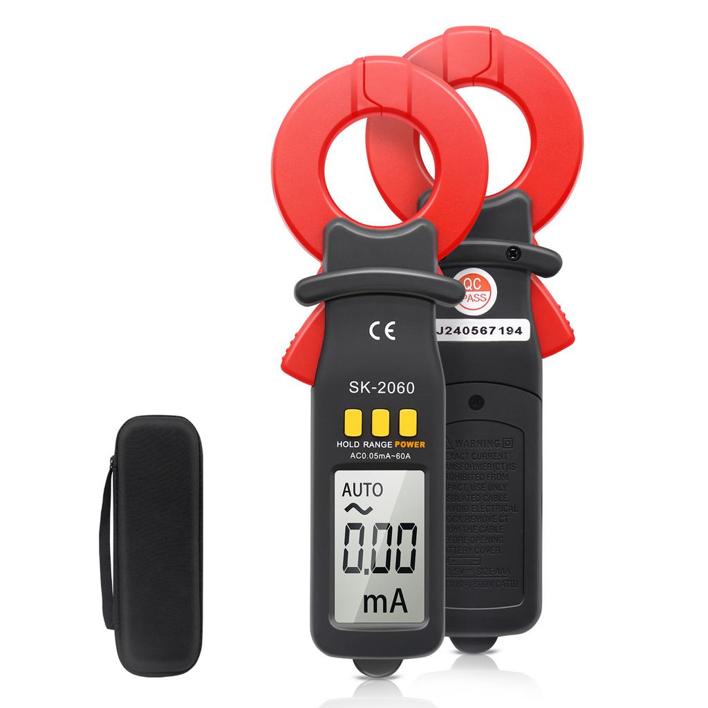 Digital Clamp Meter 60A Range AC DC Current Leakage Tester 1999 Counts Auto Range Hold Ammeter Clampmeter Amperimetro