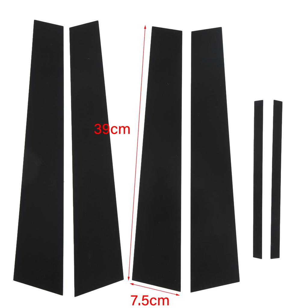 6pcs Side Door Window Cover Trim Pillar Post Decal Trim Gloss Black Side Door Window Cover Trim Replacement for Dodge Charger