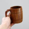 350ml Vintage Wooden Beer Mug with Handle Large Capacity Drink Cup