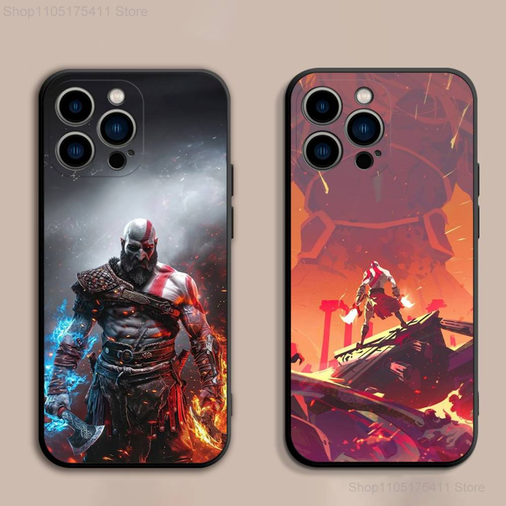 Game G-God of W-War Game Phone Case For iPhone 17,16,15,14,13,12,11,Pro,Max,Plus,E,SE4,Air,Mini Black Soft Cover