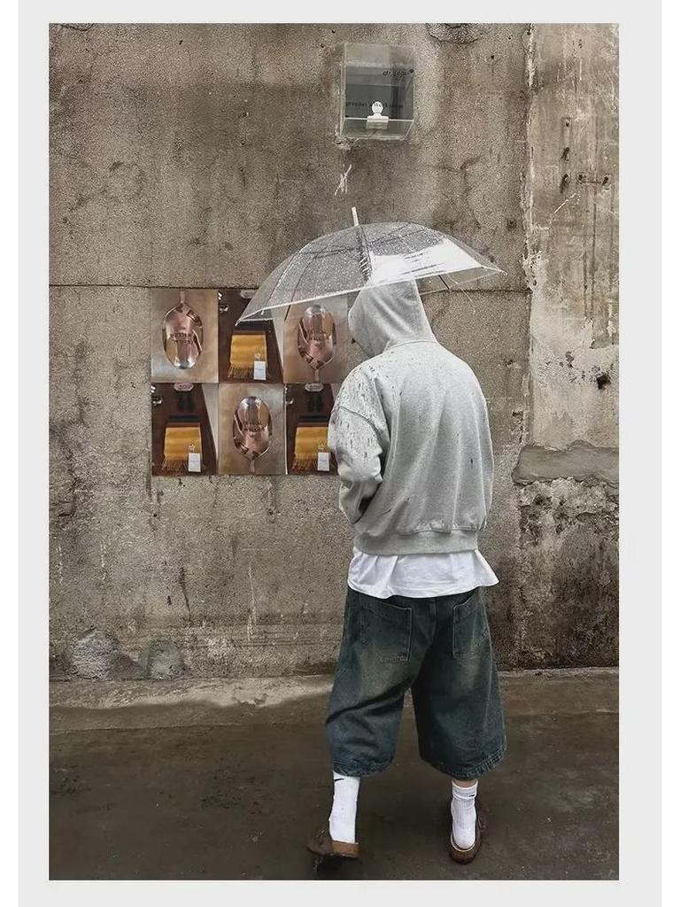 Herren 2024 Sommer Vintage Washed Distressed Denim Cropped Shorts