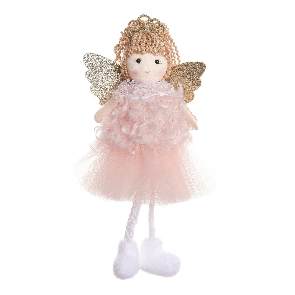 Christmas Plush Angel Girl Dolls Ornaments Xmas Tree Pendant Hanging Decoration For Home New Year Decor Supplies Kids Gifts
