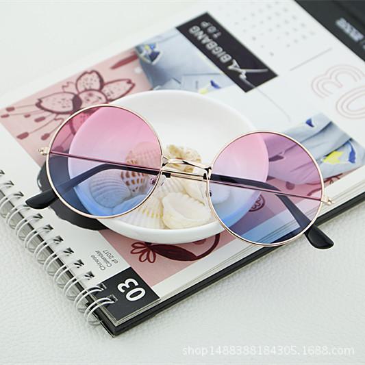 Retro Round Sunglasses Marine Piece Glasses Round Frame Glasses Men'S And Women'S Prince'S Glasses