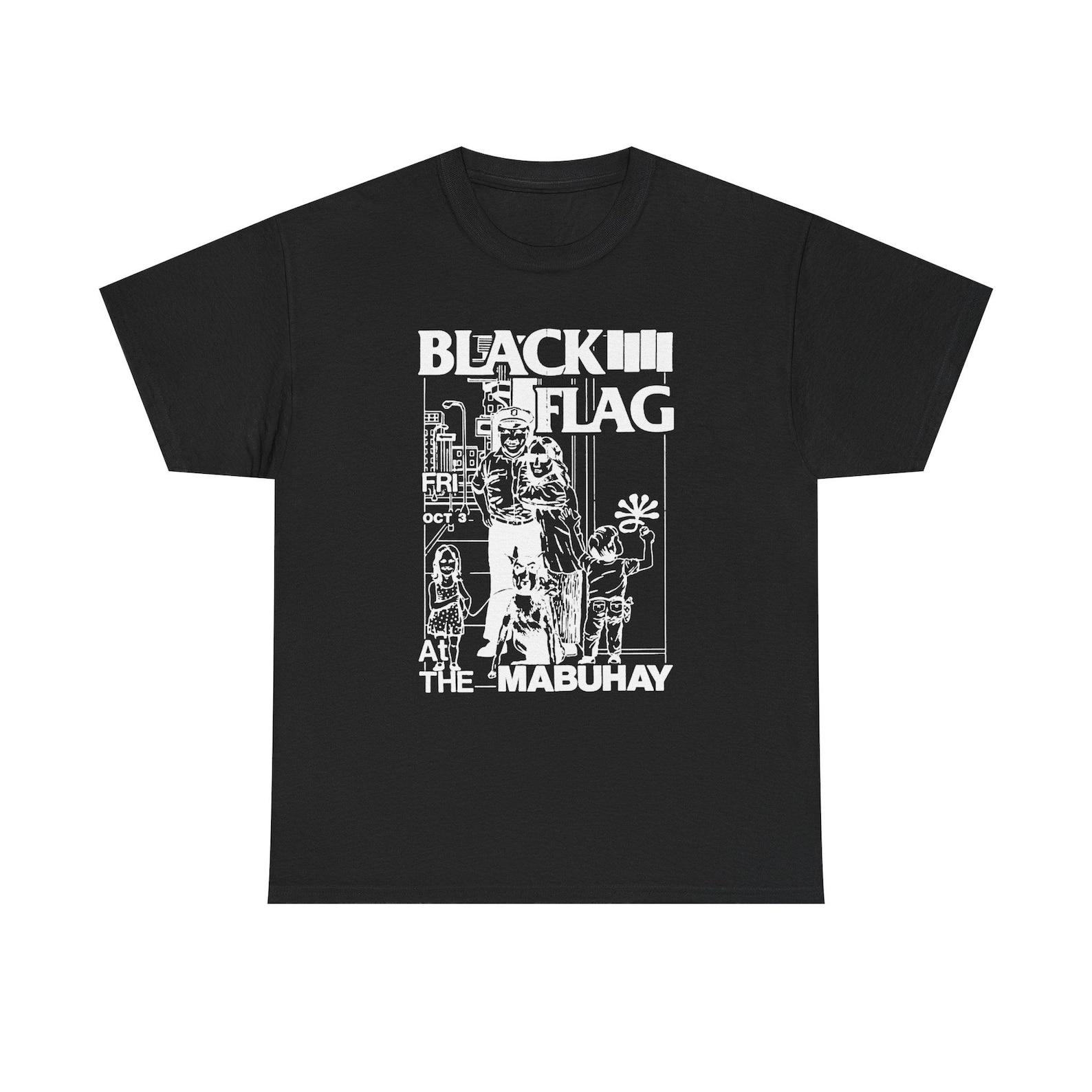 Black Flag Live at Mabuhay Shirt 80s Hardcore Punk Band Tee Vintage Concert Graphic T Shirt for Punk Fans 140
