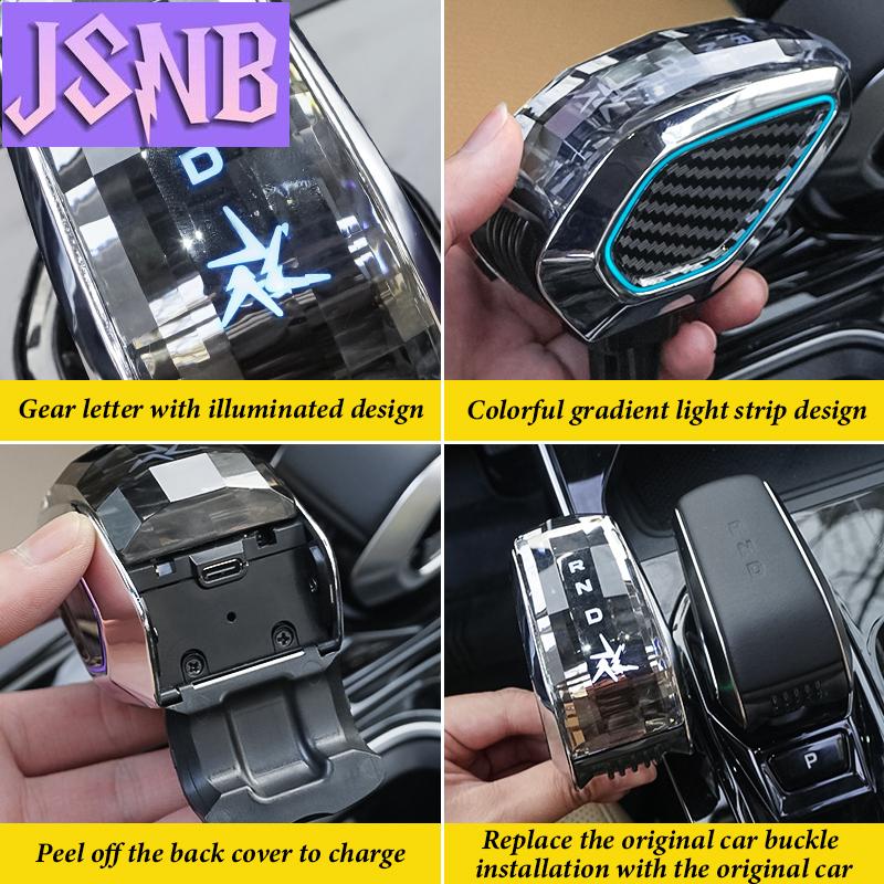 New LINNUNU Crystal Gear Shift Knob Lever Stick Handle fitfor Geely Boyue L Atlas II LED colorful Illuminated Gear Knobs Accesso