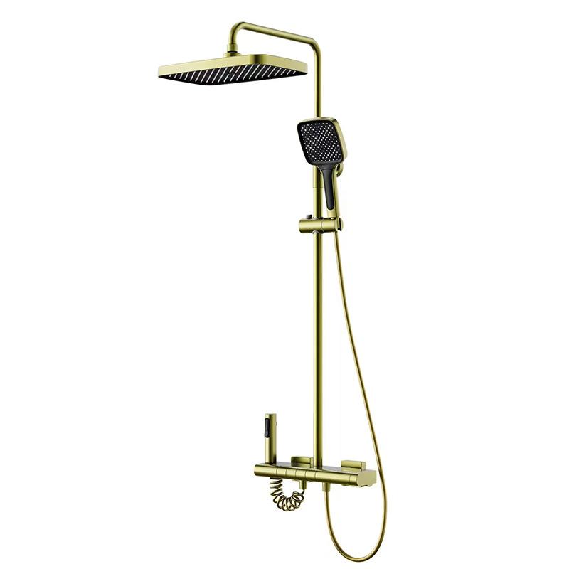 Brushed Gold/Rose Gold Bathroom Shower Set Wall Mount Rainfall Shower Head Handheld Sprayer Hot/Cold Mixers with Bidet Spray Tap