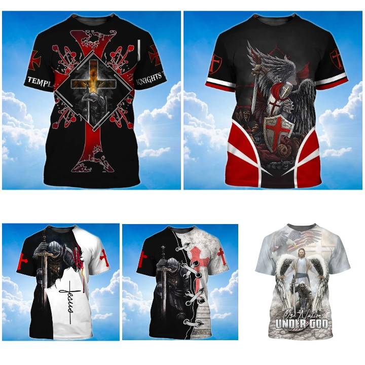 Retro Warrior United Kingdom British UK Britain England Knights Templar MMA Boxing Muay Thai T-shirt 3D Print Unisex Training Fitness Workout Sport