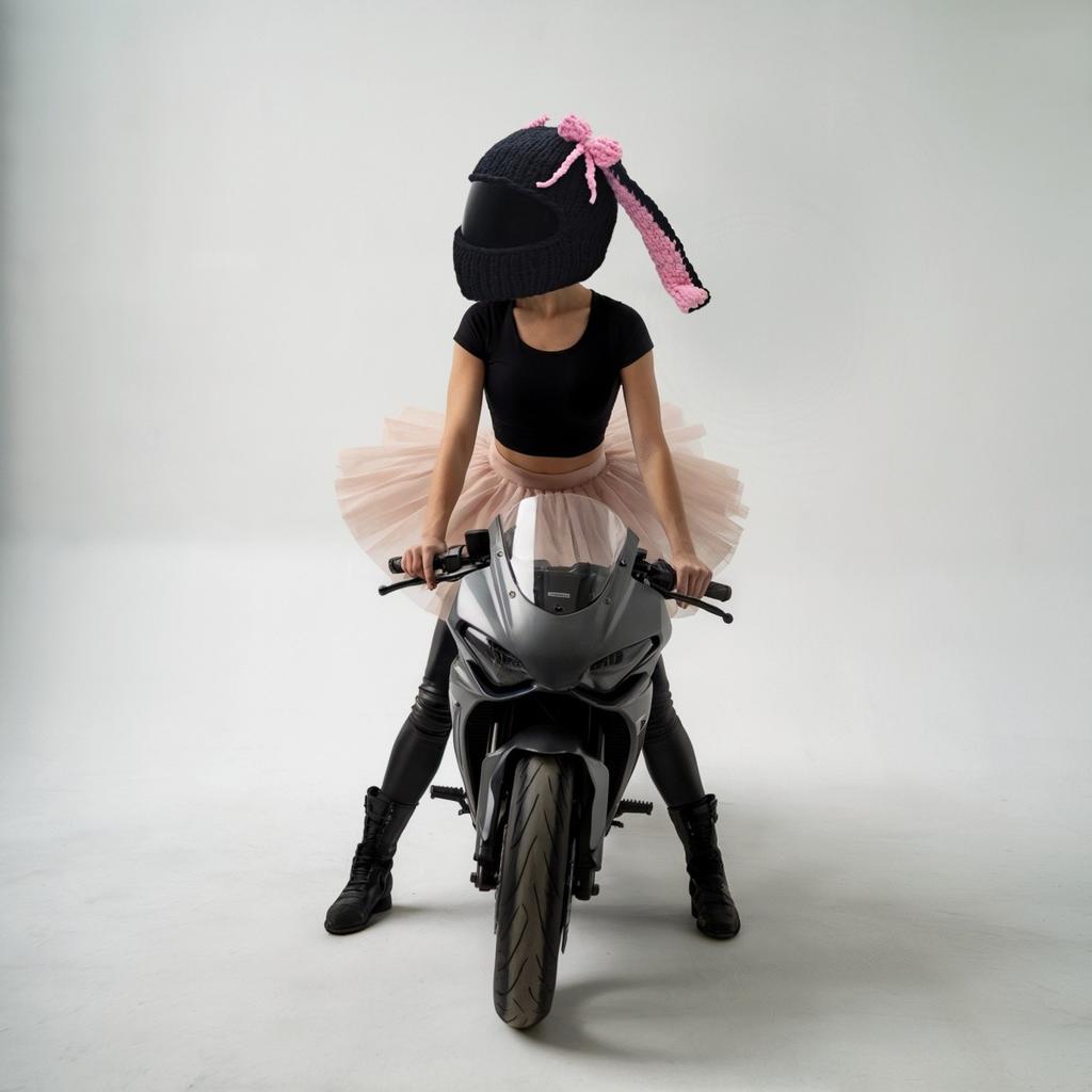 Czapka na kask Girly Bunny Rider