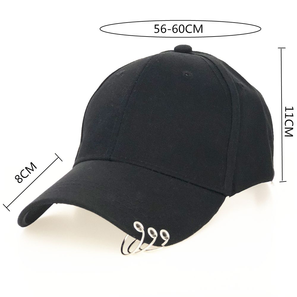 Fashion Dance Cap Show Cap Outdoor Sports Peaked Cap Baseball Hat Sun Cap Snapback Hat With Rings