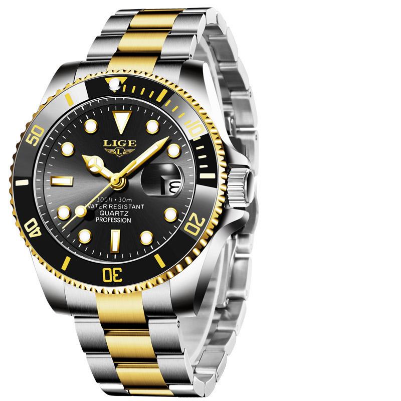 LIGE Watches for Men Fashion Diver Waterproof Date Clock Military Watches Men Sport Men's Watches Quartz Men's Gift Reloj
