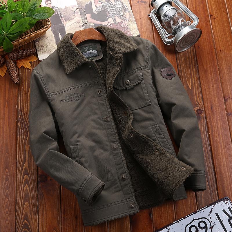 

Middle-aged Jacket Men s Winter Wear Fleece Thickened Casual Warm Men s Wear Men s Winter Father Autumn and Winter Coat Men s 4XL