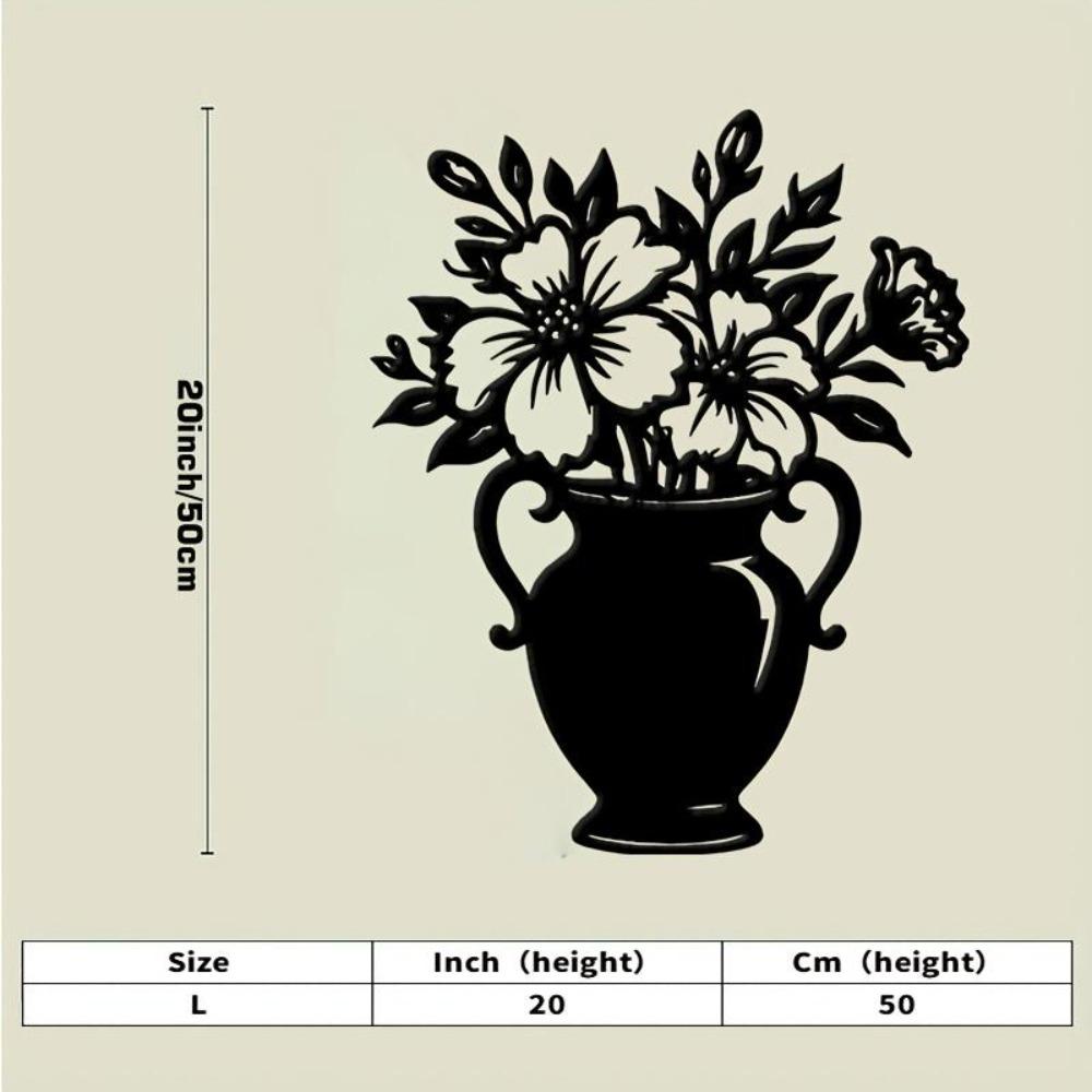 

Black Metal Wall Sculpture Flower Chair Art Minimalist Decor Living Room Bedroom Cafe Gift