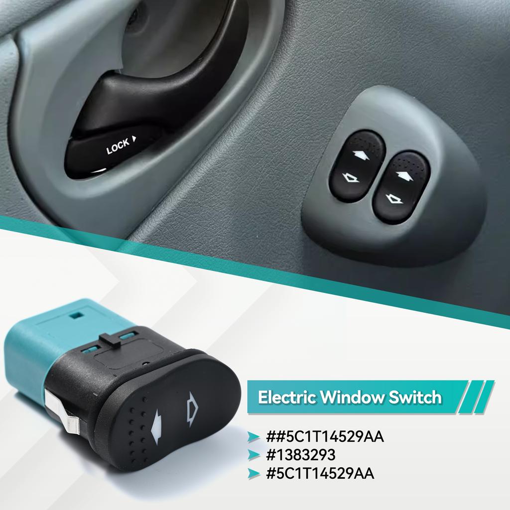 Electric Door Window Rocker Control Switch Button Front Left & Right Single For Ford Transit MK7 2006-2013 1383293 5C1T14529AA