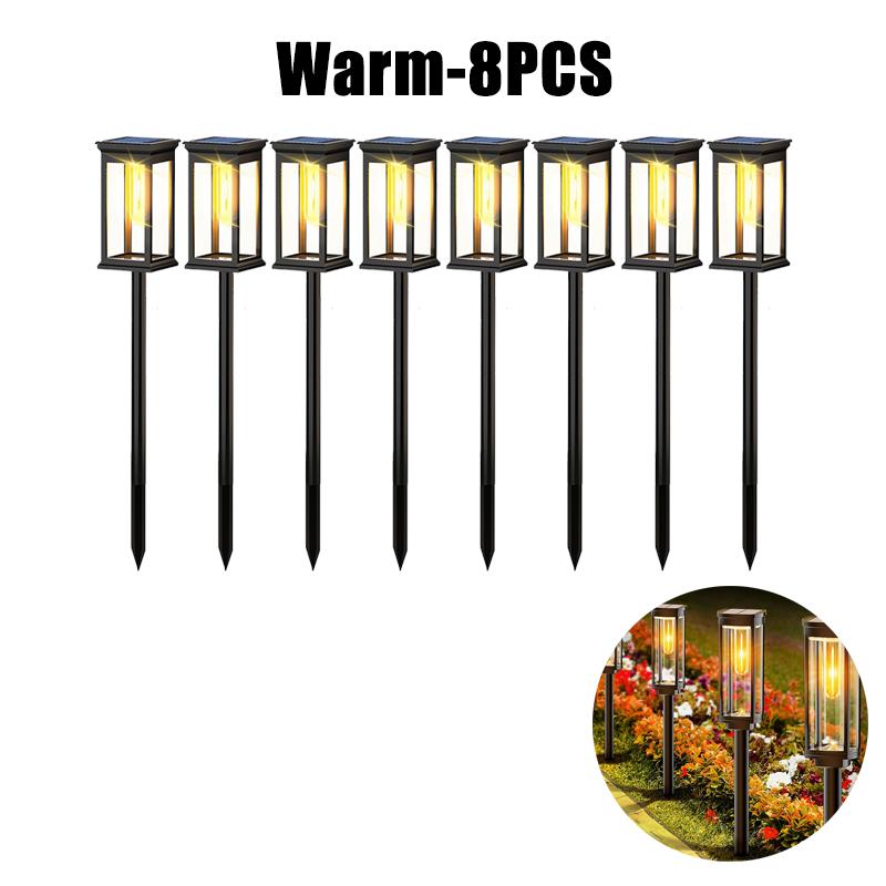 Maisons LED Lumières Solaires de Chemin Étanche Lampe Solaire d'Extérieur pour Jardin/Paysage/Cour/Patio/Allée/Passerelle Noël Luz