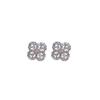 Silver Needle Zircon Flower Stud Earrings - Light Luxury Style, Fashionable, High-End Sense