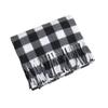 Double-Sided Velvet Scarf with Tassel Decoration Plaid Print Autumn Winter Warm Cashmere-like Scarf Fashion Accessory