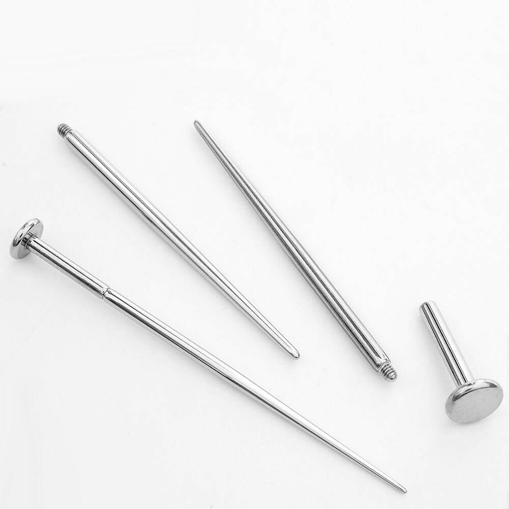 Stainless Steel Threaded Jewelry Piercing Connector & Guide Needle for Navel, Lip, and Eyebrow Piercings