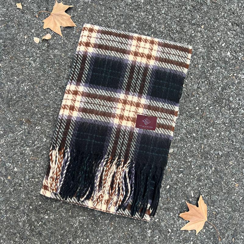 Mohair-Schal Koreanischer Stil Herbst und Winter karierter Schal Imitation Kaschmir warmer Schal Paar vielseitiger Schal