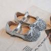 Mädchen Glitzer Schleife Mary Jane Schuhe Rutschfest Flach Prinzessin Kleid Schuhe