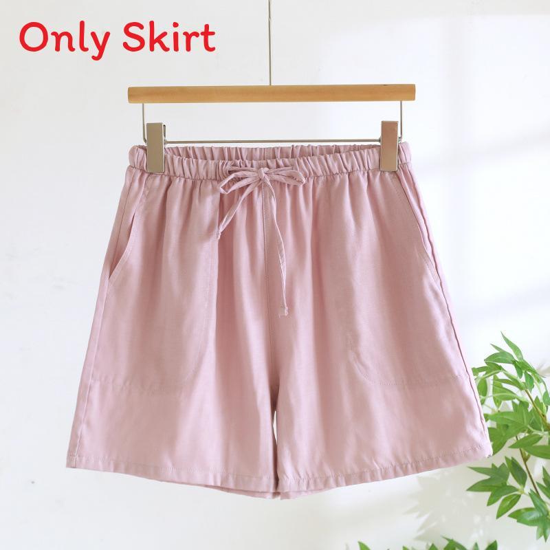 Lightweight Cotton Womens Pajama With Round Neck Sleeveless Top And Shorts For Summer