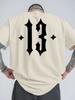 Ανδρικό Γυναικείο T-Shirt Αριθμός 13 Βαμβακερό Tee Streetwear Oversize Καλοκαιρινό Νέο Δημιουργικότητα Μόδα Φαρδύ Τοπ Κοντομάνικο Αναπνέον