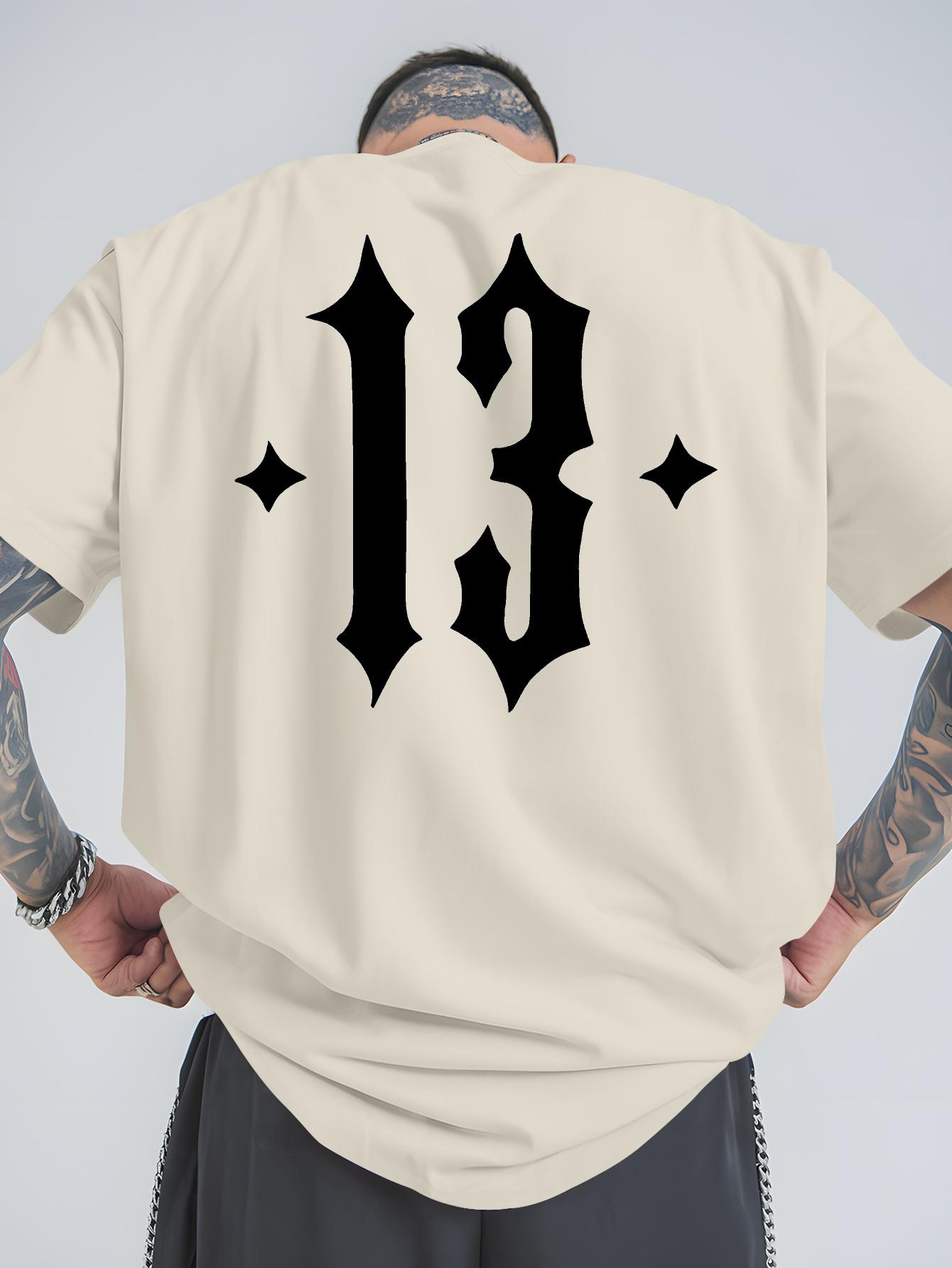 

Men s Women Number 13 T Shirt cotton Tee Streetwear Oversize Summer Novelty Creativity Fashion Loose Top Short Sleeve Breathable 5XL