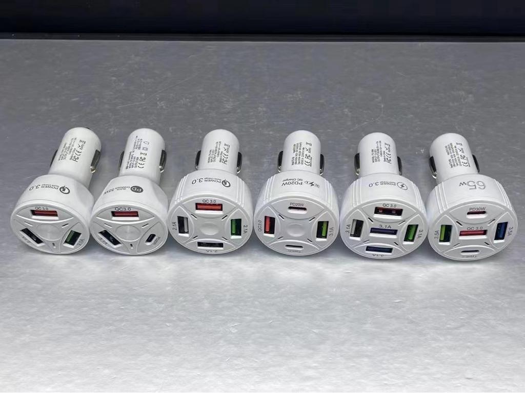 Apple 15 Car Charger 65W Multi-Port, 1-to-5 PD30W Super Fast Charging Adapter